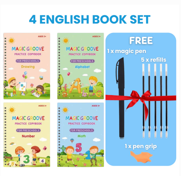 MagicGroove Tracing Book: Reusable Handwriting Practice with Disappearing Ink & Grooves