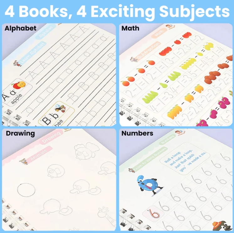 MagicGroove Tracing Book: Reusable Handwriting Practice with Disappearing Ink & Grooves