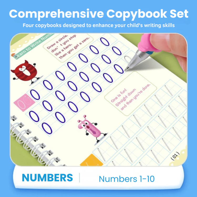 MagicGroove Tracing Book: Reusable Handwriting Practice with Disappearing Ink & Grooves