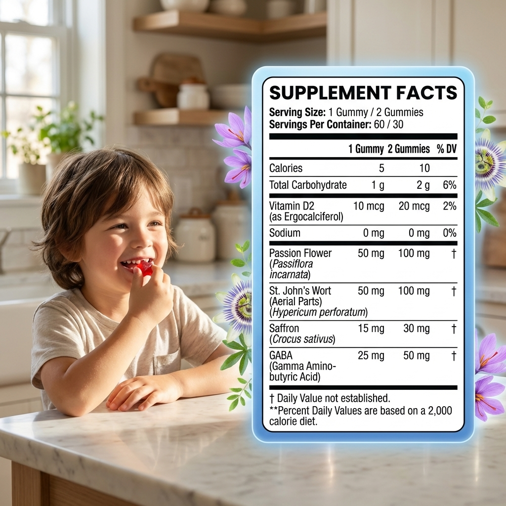 Mood Munchies - Natural Saffron Gummy Mood + Focus Support for Kids