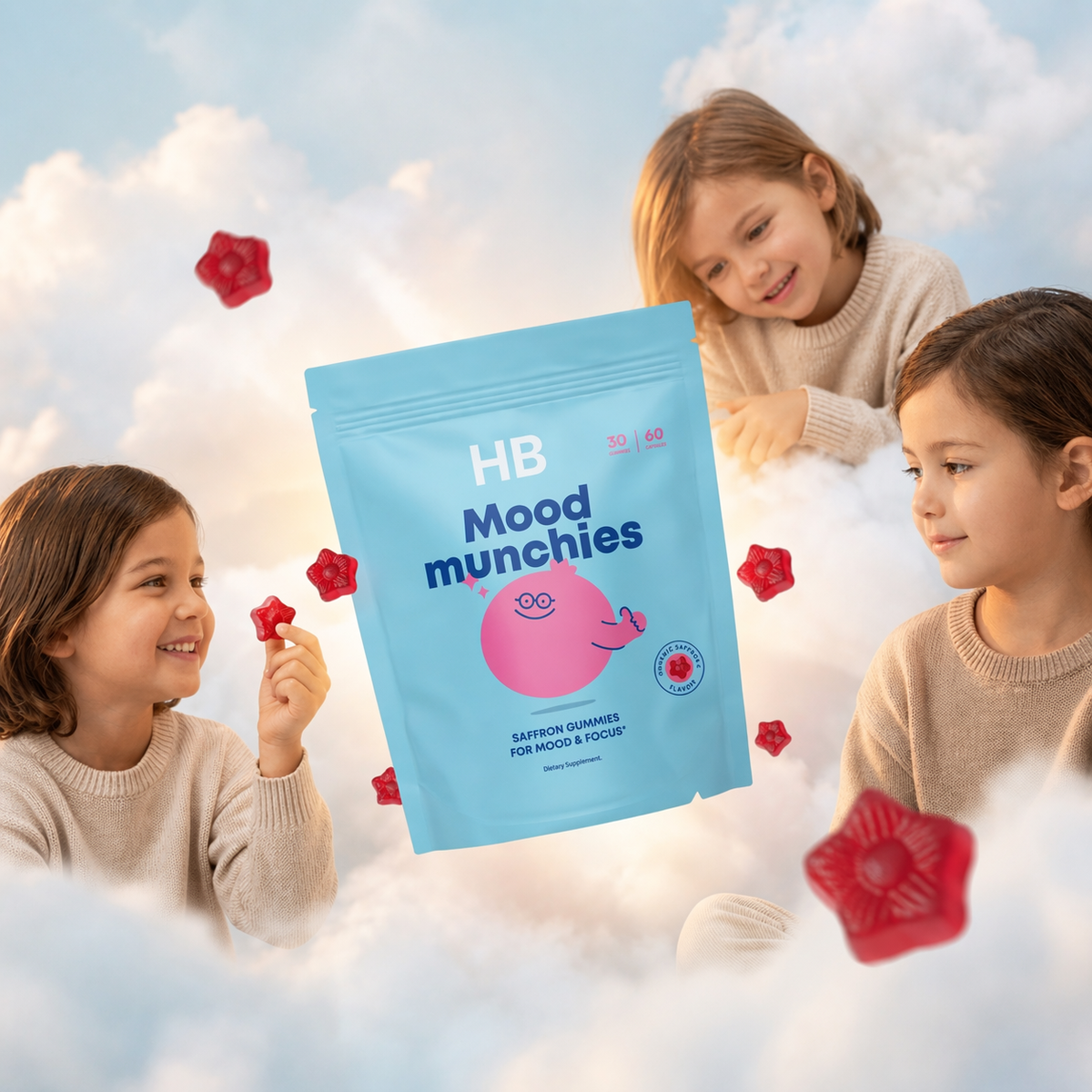 Mood Munchies - Natural Saffron Gummy Mood + Focus Support for Kids