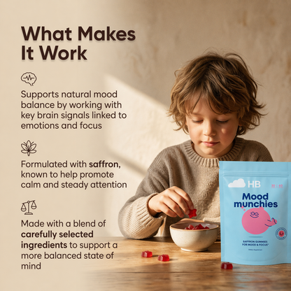 Mood Munchies - Natural Saffron Gummy Mood + Focus Support for Kids
