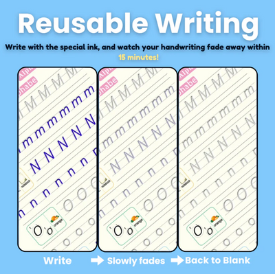 MagicGroove Tracing Book: Reusable Handwriting Practice with Disappearing Ink & Grooves