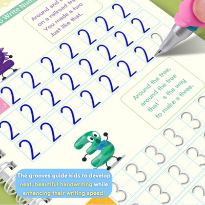 MagicGroove Tracing Book: Reusable Handwriting Practice with Disappearing Ink & Grooves