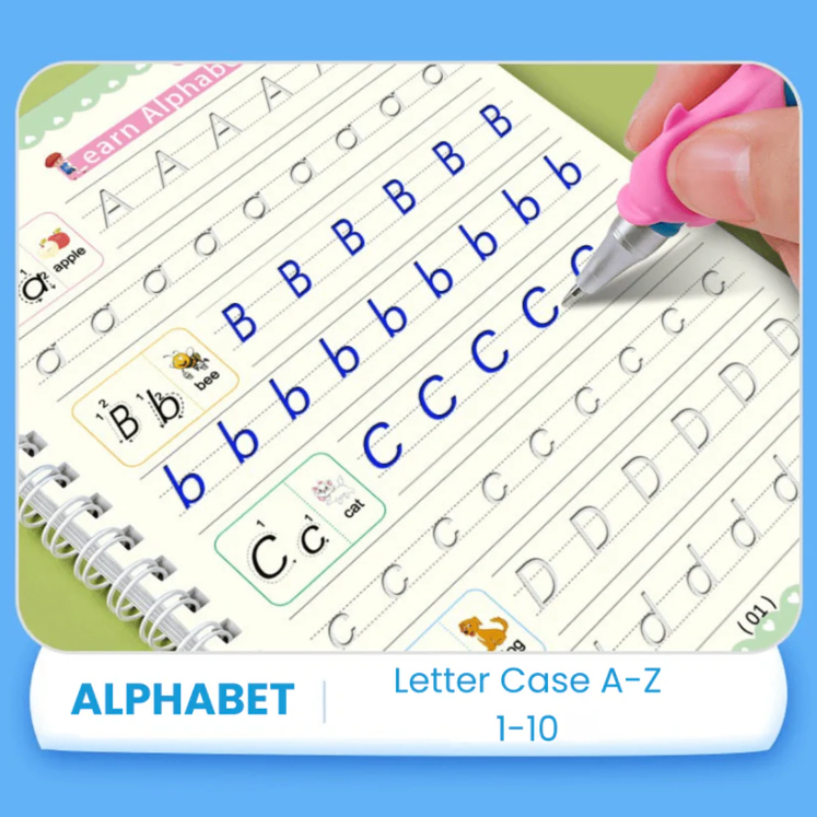 MagicGroove Tracing Book: Reusable Handwriting Practice with Disappearing Ink & Grooves