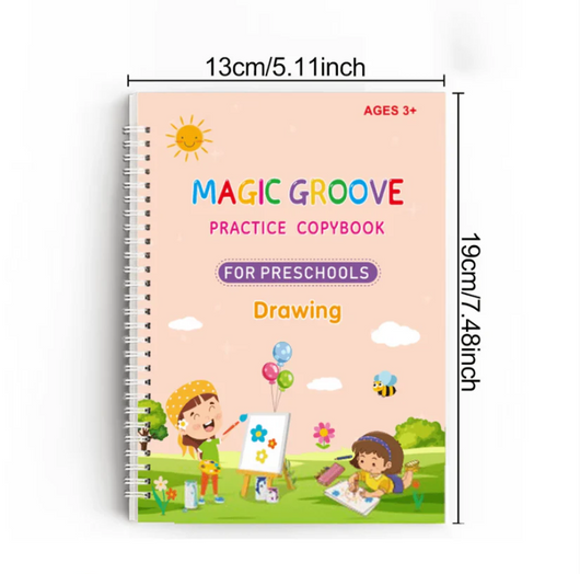 MagicGroove Tracing Book: Reusable Handwriting Practice with Disappearing Ink & Grooves